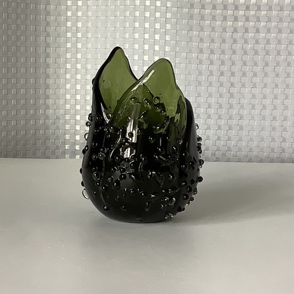 PartyLite Other - Partylite Natures Green Glass Dew Drop Tulip Votive Candle Holder